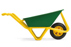 Construction industry Wheelbarrow made completely in plastic. Carrier manufactured with WIT technology